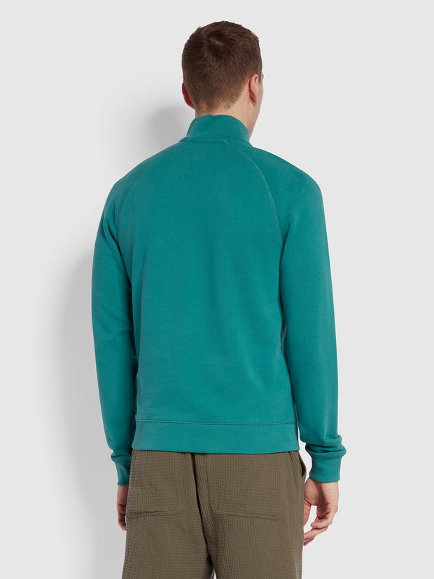 Jim Slim Fit Quarter Zip Sweatshirt In Mallard Green