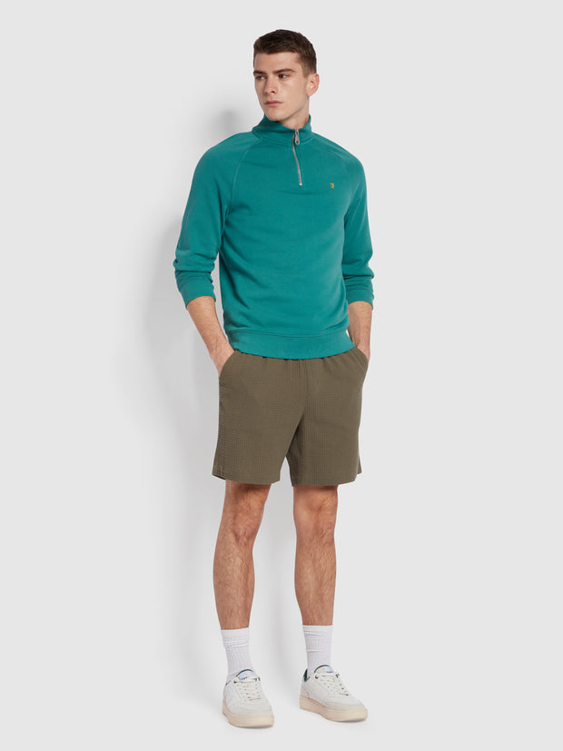 Jim Slim Fit Quarter Zip Sweatshirt In Mallard Green