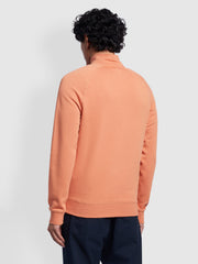 Jim Slim Fit Quarter Zip Sweatshirt In Mandarin