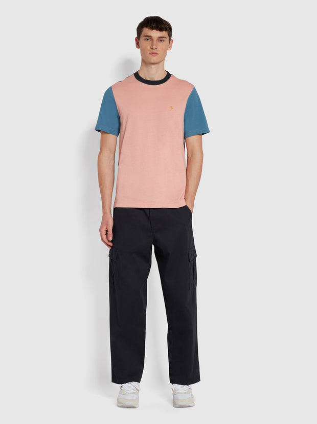 Ibrahim Slim Fit Organic Cotton T-Shirt In Pink Rose