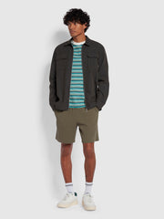 Zephyr Slim Fit Stripe Short Sleeve T-Shirt In Mallard Green