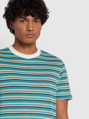 Zephyr Slim Fit Stripe Short Sleeve T-Shirt In Mallard Green