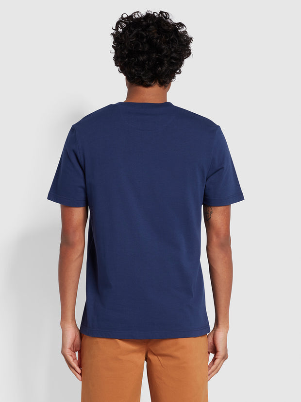 Craig Regular Fit Print Short Sleeve T-Shirt In Rich Indigo