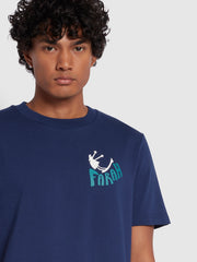 Craig Regular Fit Print Short Sleeve T-Shirt In Rich Indigo