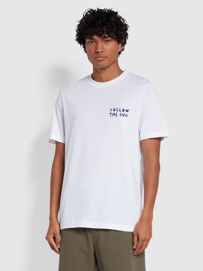 Venice Regular Fit Graphic Short Sleeve T-Shirt In White