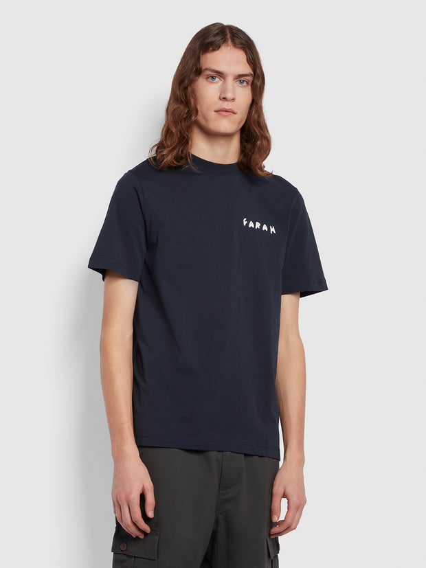 Jeff Regular Fit Graphic Short Sleeve T-Shirt In True Navy