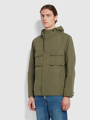 Jay Regular Fit Hooded Parka Jacket In Vintage Green