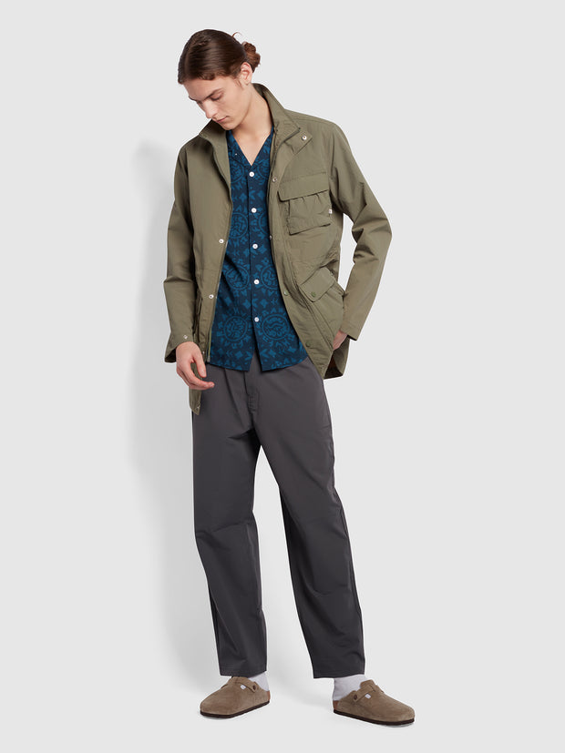 Hammond Regular Fit Safari Jacket In Vintage Green