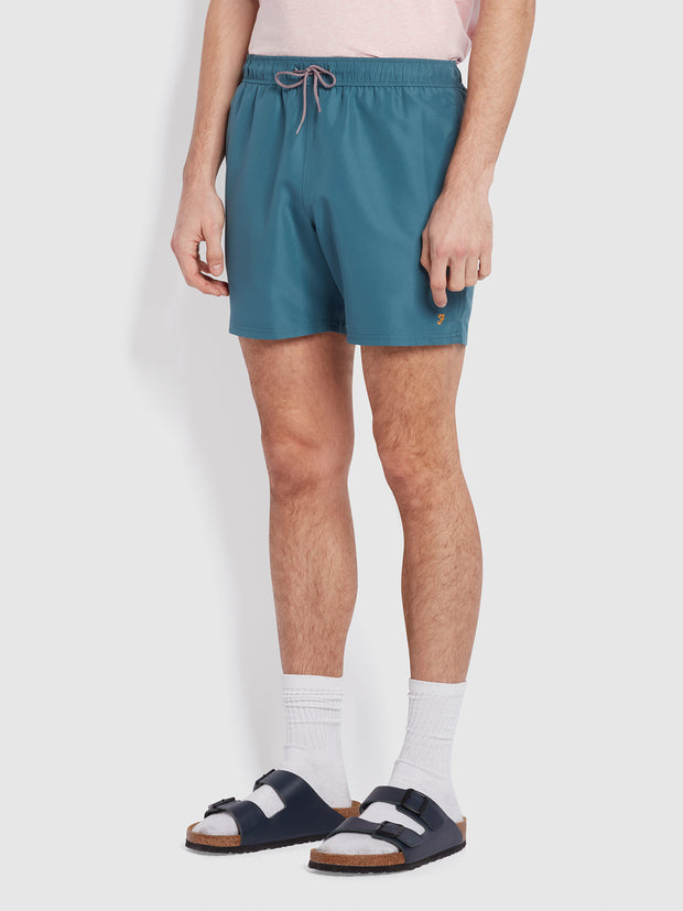 Colbert Regular Fit Plain Swim Shorts In Ocean