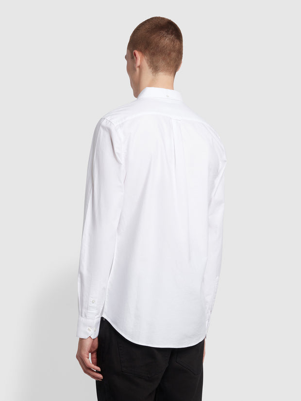 Brewer Tall Fit Organic Cotton Oxford Shirt In White