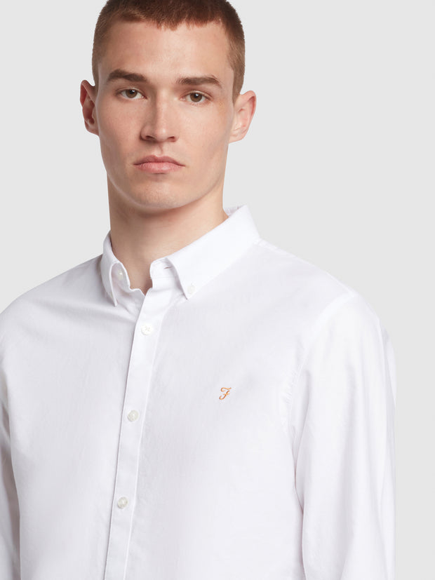 Brewer Tall Fit Organic Cotton Oxford Shirt In White
