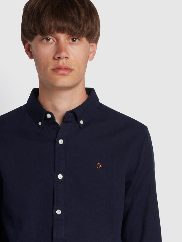Brewer Chemise Oxford ajustée indigo - Mid Indigo