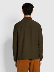 Stenmark Relaxed Fit Long Sleeve Overshirt In Evergreen