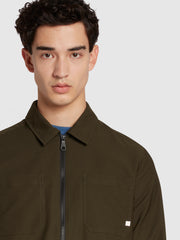 Stenmark Relaxed Fit Long Sleeve Overshirt In Evergreen
