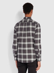 Brewer Slim Fit Kariertes Oxford-Hemd aus Bio-Baumwolle in Farah Grey