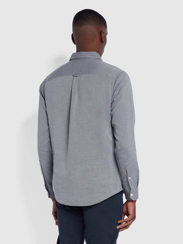 Hampson Casual Fit Organic Cotton Twill Shirt In True Navy