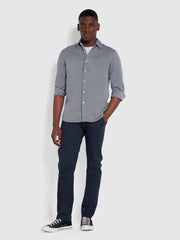 Hampson Casual Fit Organic Cotton Twill Shirt In True Navy