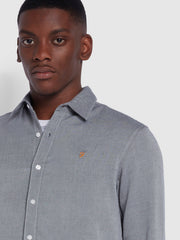 Hampson Casual Fit Organic Cotton Twill Shirt In True Navy