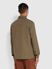 Rockfield Relaxed Fit Organic Cotton Overshirt In Vintage Green