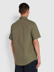 Wolstencroft Organic Cotton Short Sleeve Shirt In Vintage Green