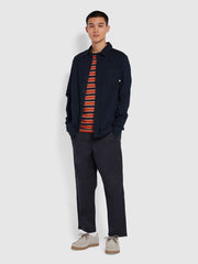 Leckie Relaxed Fit Organic Cotton Shirt In True Navy