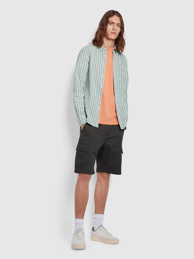 Larsen Casual Fit Long Sleeve Check Shirt In Mallard Green