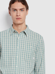Larsen Casual Fit Long Sleeve Check Shirt In Mallard Green