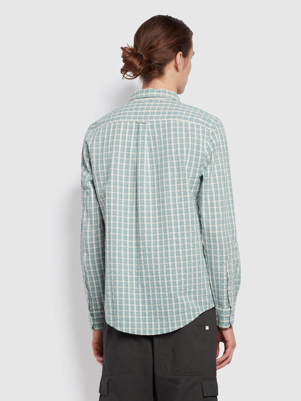Larsen Casual Fit Long Sleeve Check Shirt In Mallard Green