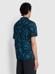 Rebello Casual Fit Short Sleeve Shirt In Oil Blue