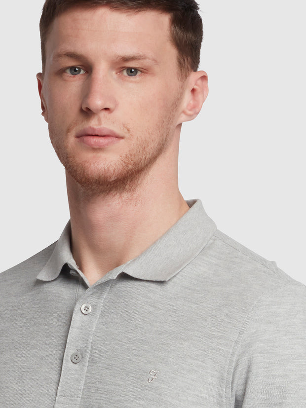Cove Short Sleeve Polo Shirt In Grey Marl