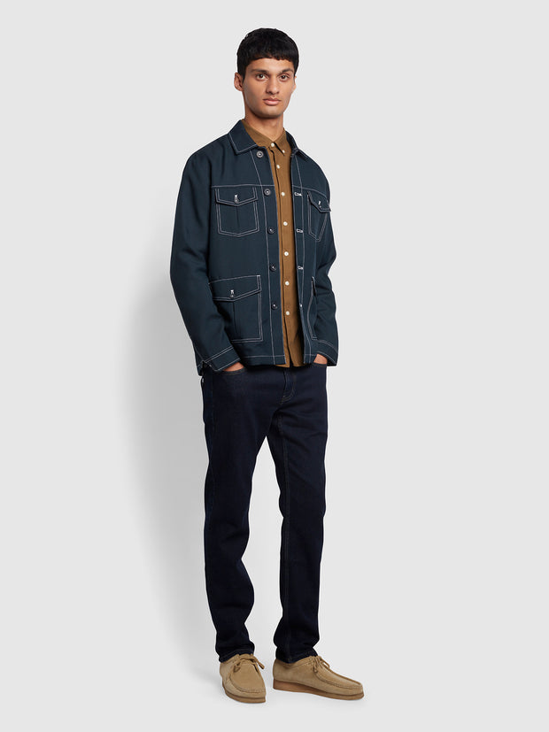 Palmer Regular Fit Archive Jacket In True Navy