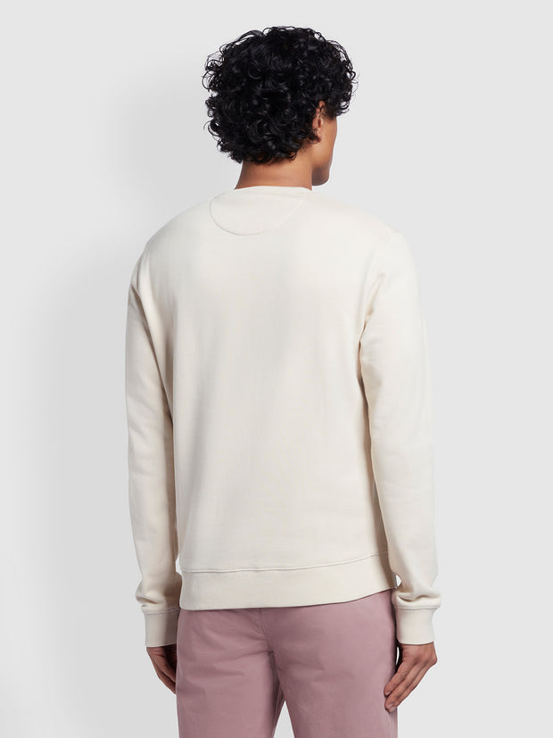 Tim Slim Fit Organic Cotton Crew Neck Sweatshirt In Fog