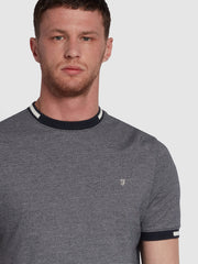 Jac Modern Fit Birdseye T-Shirt In True Navy