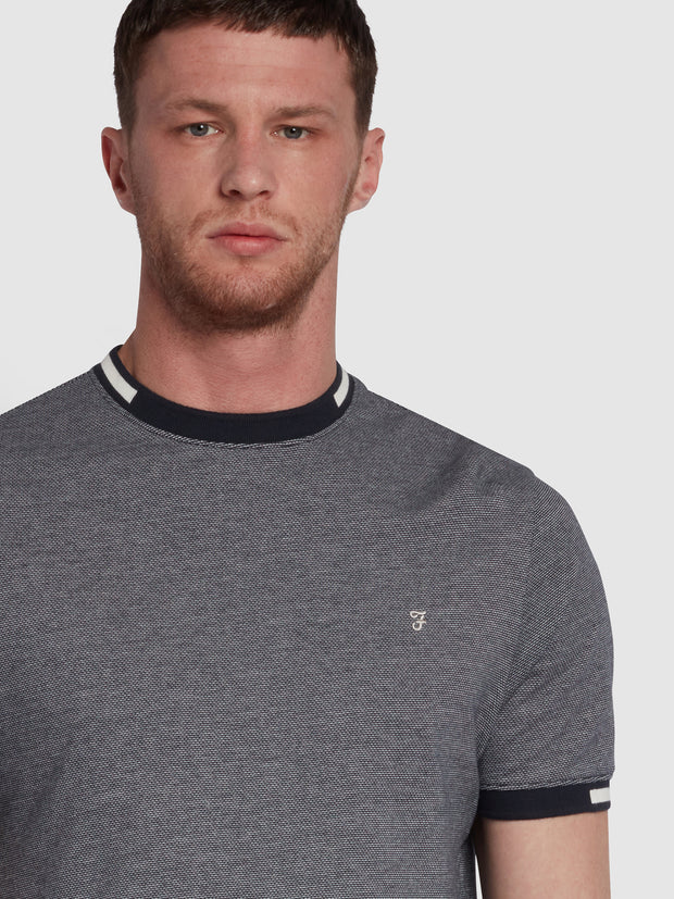 Jac Modern Fit Birdseye T-Shirt In True Navy