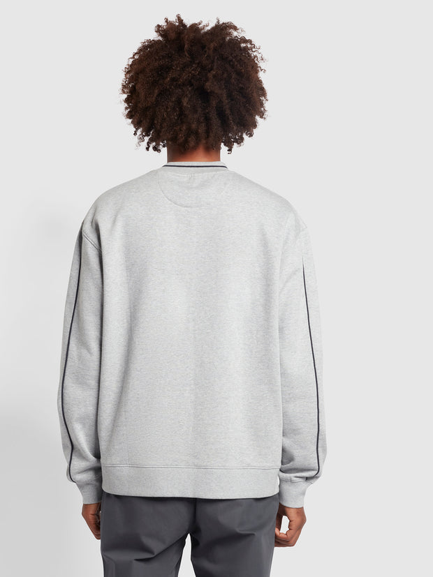Courtnell Regular Fit Brushback Sweatshirt In Light Grey Marl