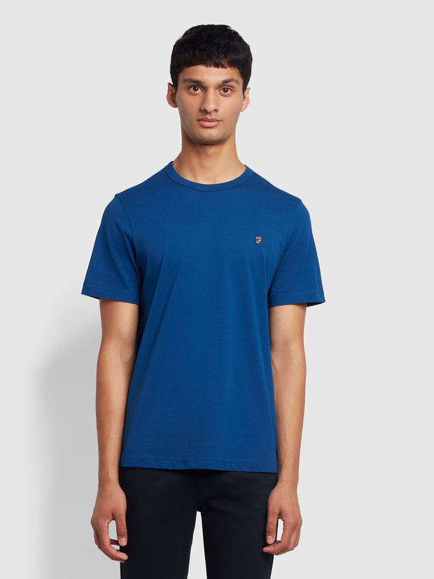 Danny Regular Fit Organic Cotton T-Shirt In Blue Peony