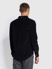 Bowery Casual Fit Organic Cotton Corduroy Shirt In Black