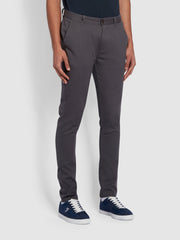 Endmore Skinny Fit Organic Cotton Chino Twill Trousers In Farah Grey