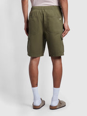 Mayhew Regular Fit Twill Cargo Shorts In Vintage Green