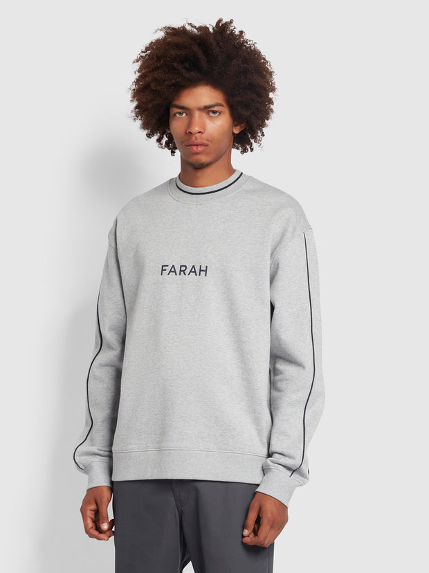 Courtnell Regular Fit Brushback Sweatshirt In Light Grey Marl