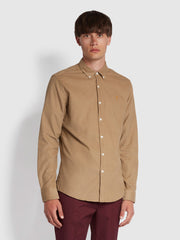 Fontella Slim Fit Corduroy Shirt In Beige