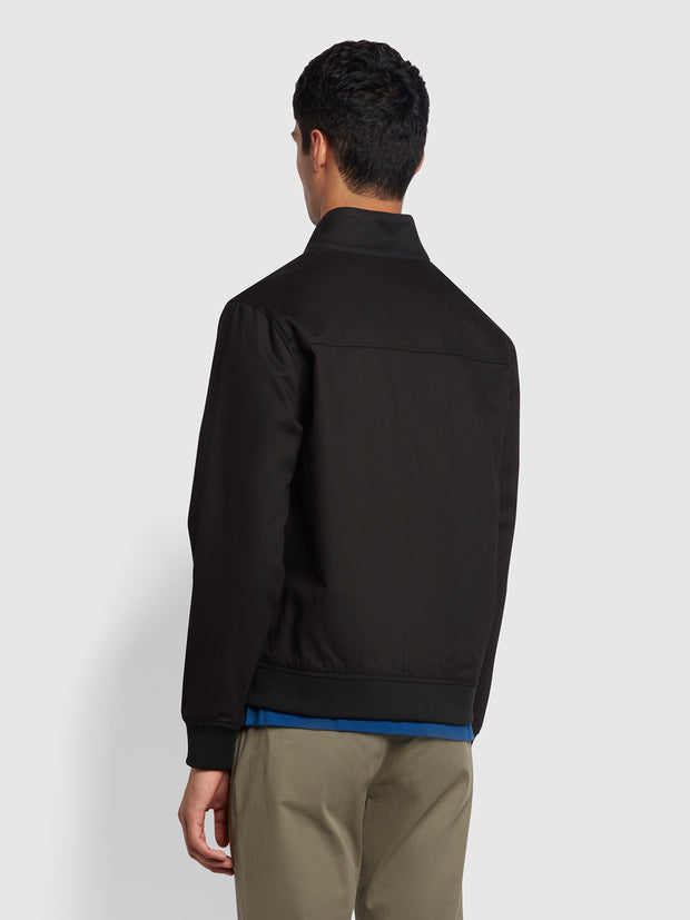 Waldorf Regular Fit Harrington Organic Cotton Jacket In Black
