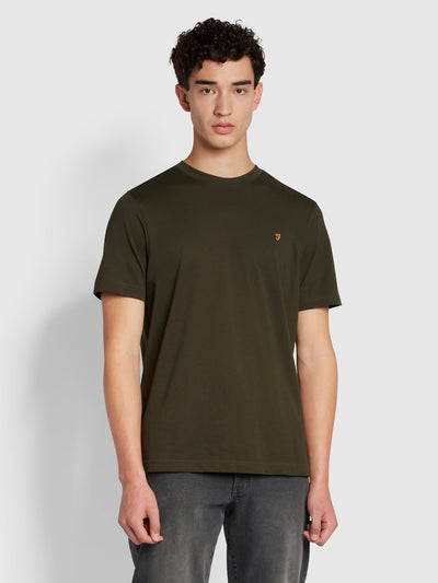 Alexander Regular Fit Organic Cotton Circular T-Shirt In Evergreen