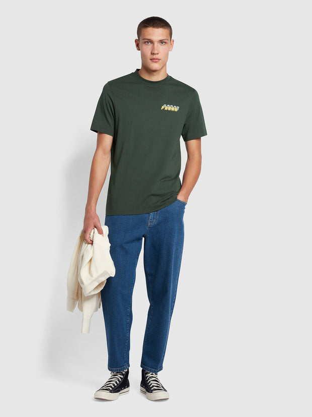 Vere Regular Fit Organic Cotton Graphic T-Shirt In Evergreen