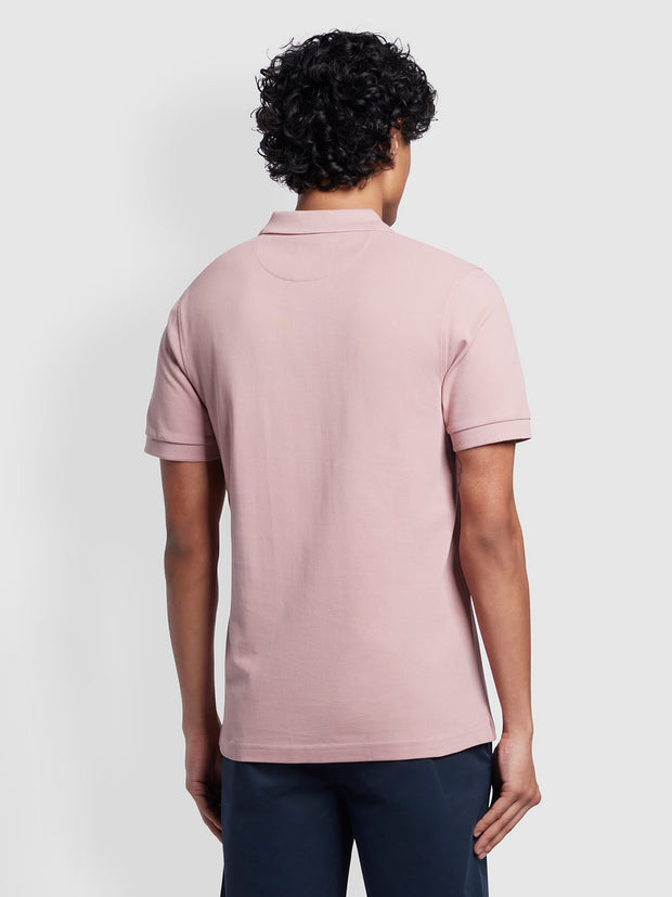 Blanes Slim Fit Short Sleeve Polo Shirt In Dark Pink