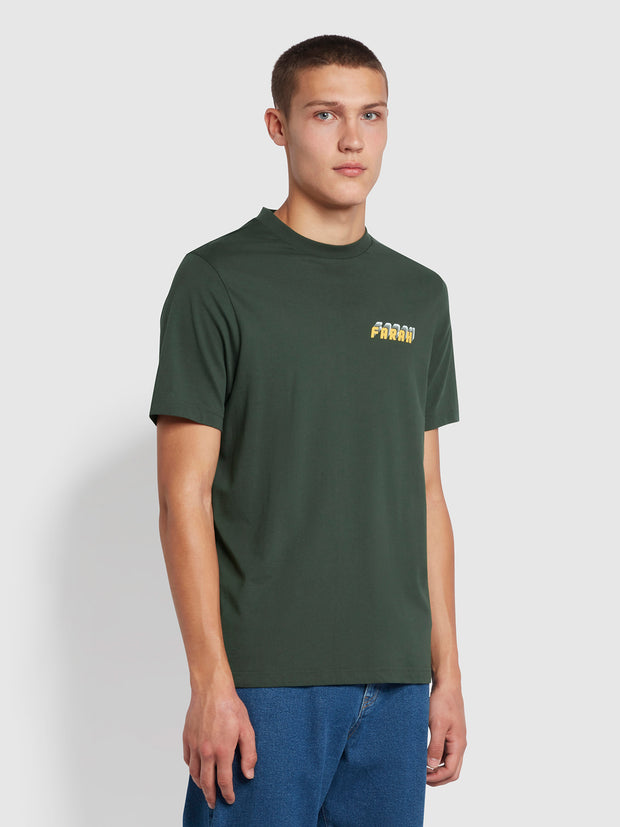 Vere Regular Fit Organic Cotton Graphic T-Shirt In Evergreen