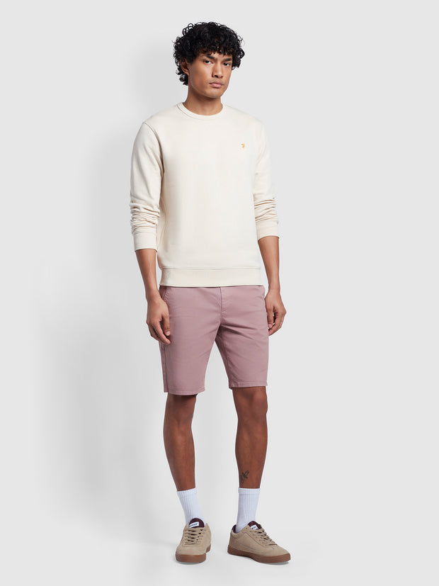 Tim Slim Fit Organic Cotton Crew Neck Sweatshirt In Fog