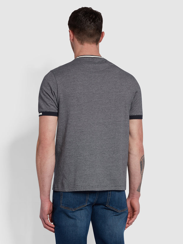 Jac Modern Fit Birdseye T-Shirt In True Navy
