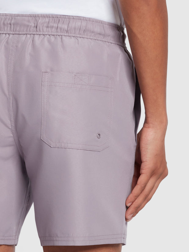 Colbert Regular Fit Plain Swim Shorts In Dusty Purple