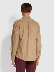 Fontella Slim Fit Corduroy Shirt In Beige